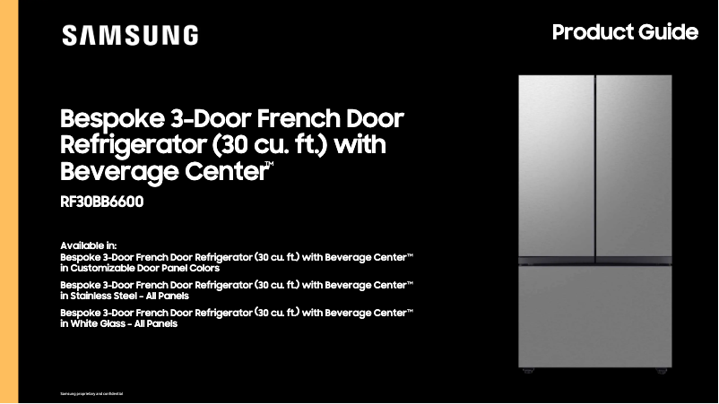 Página 1 del manual Folleto Samsung RF30BB6600QLAA
