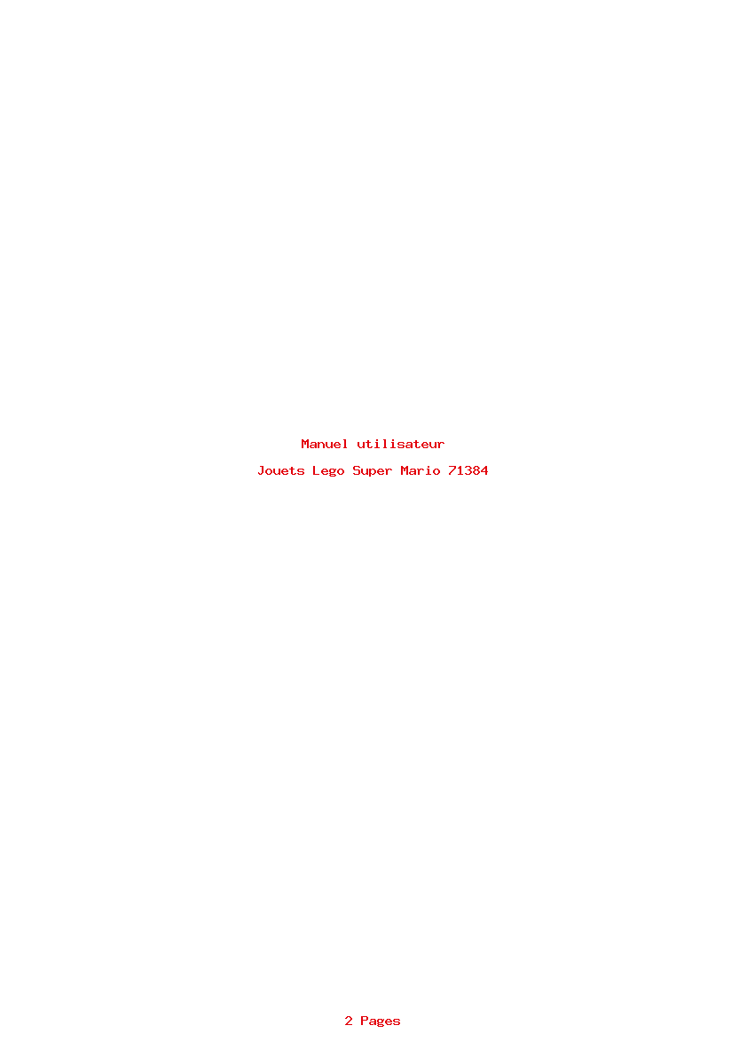 Page 1 de la notice Manuel utilisateur Lego Super Mario 71384