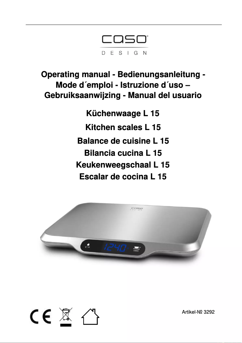 Page 1 de la notice Manuel utilisateur Caso L15