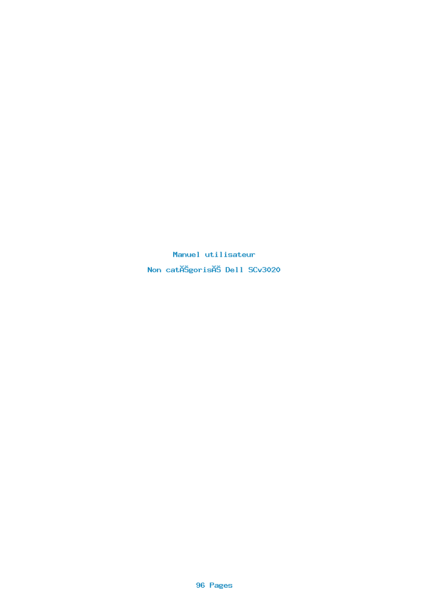Page 1 de la notice Manuel utilisateur Dell SCv3020