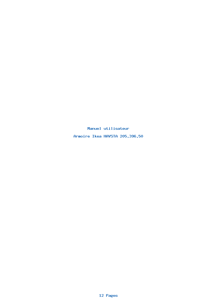 Page 1 de la notice Manuel utilisateur Ikea HAVSTA 205.396.50