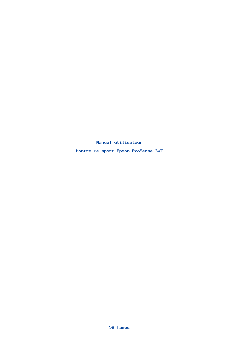 Page 1 de la notice Manuel utilisateur Epson ProSense 307