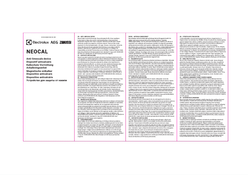 Página 1 del manual Manual de uso y mantenimiento AEG MCAPOWER