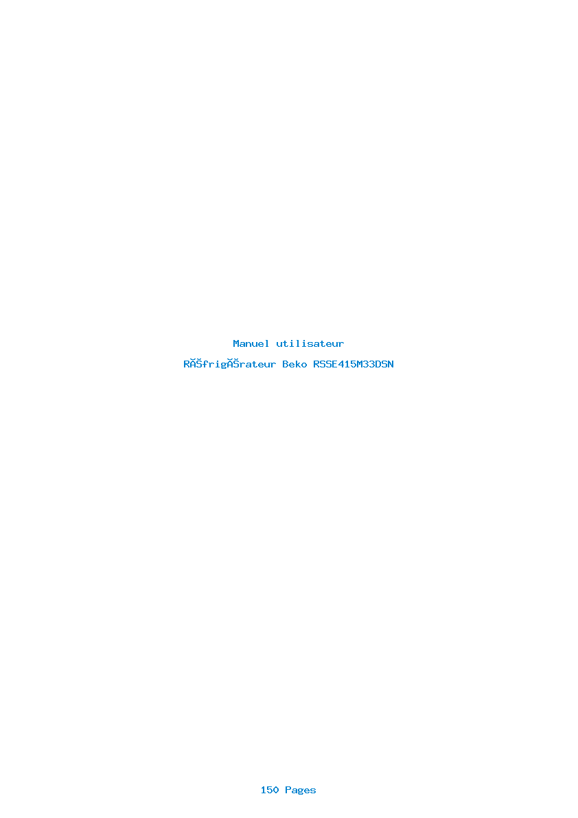 Page 1 de la notice Manuel utilisateur Beko RSSE415M33DSN