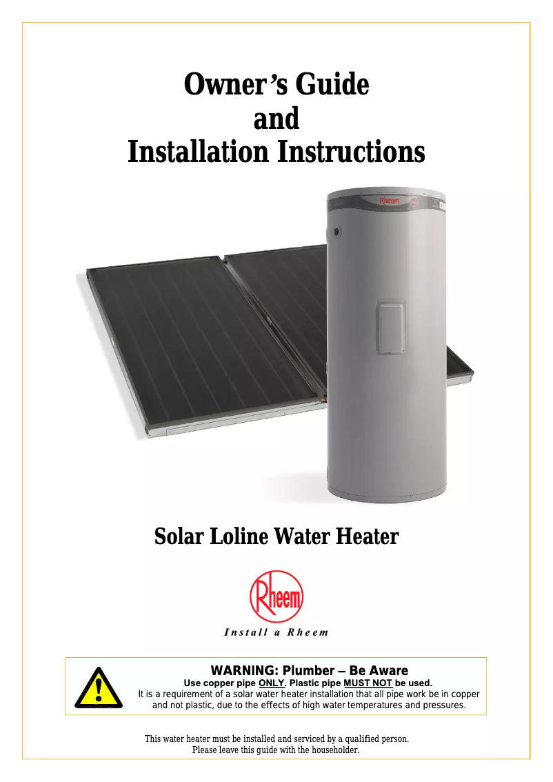 Página 1 del manual Manual de usuario Rheem 511340