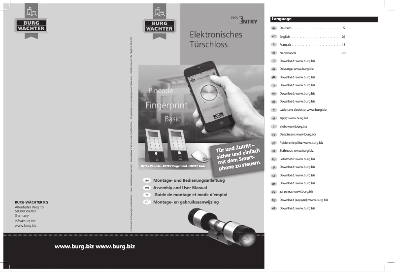 Página 1 del manual Manual de usuario Burg Wächter secuENTRY 5702