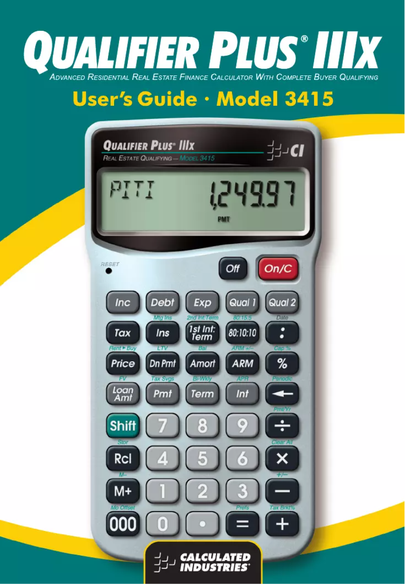 Página 1 del manual Manual de usuario Calculated Industries Qualifier Plus IIIx