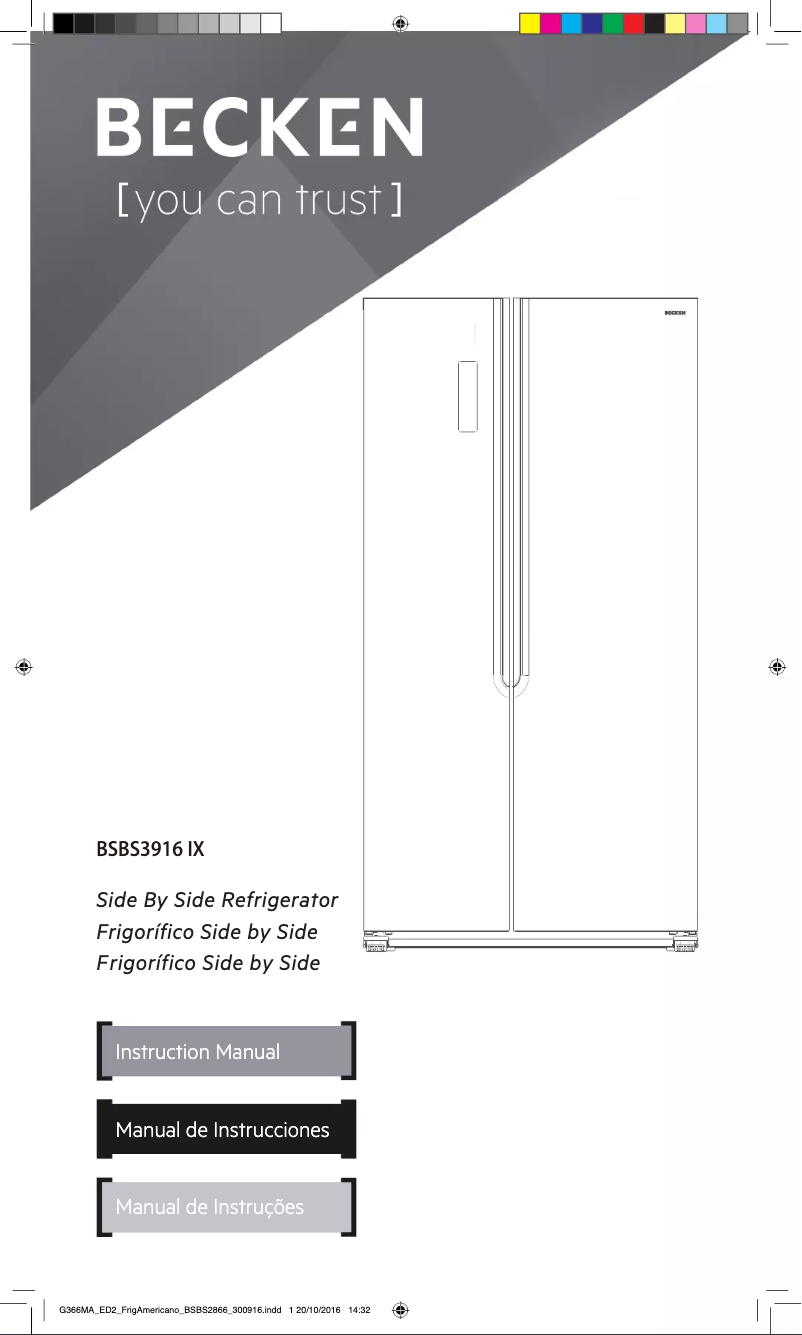 Page 1 de la notice Manuel utilisateur Becken BSBS3916 IX