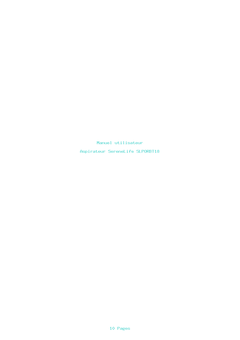 Page 1 de la notice Manuel utilisateur SereneLife SLPORBT18