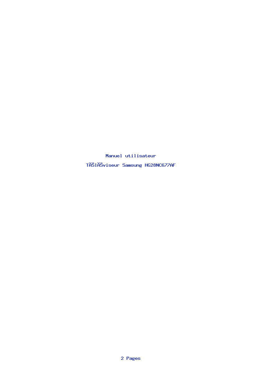 Page 1 de la notice Manuel utilisateur Samsung HG28NC677AF