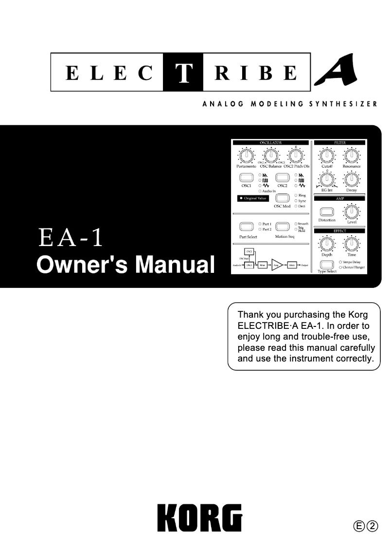 Page 1 de la notice Manuel utilisateur Korg Electribe A
