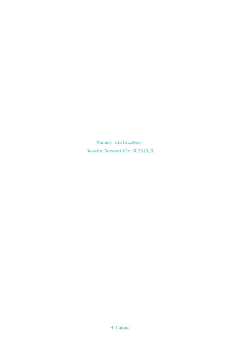 Page 1 de la notice Manuel utilisateur SereneLife SLTS13.5