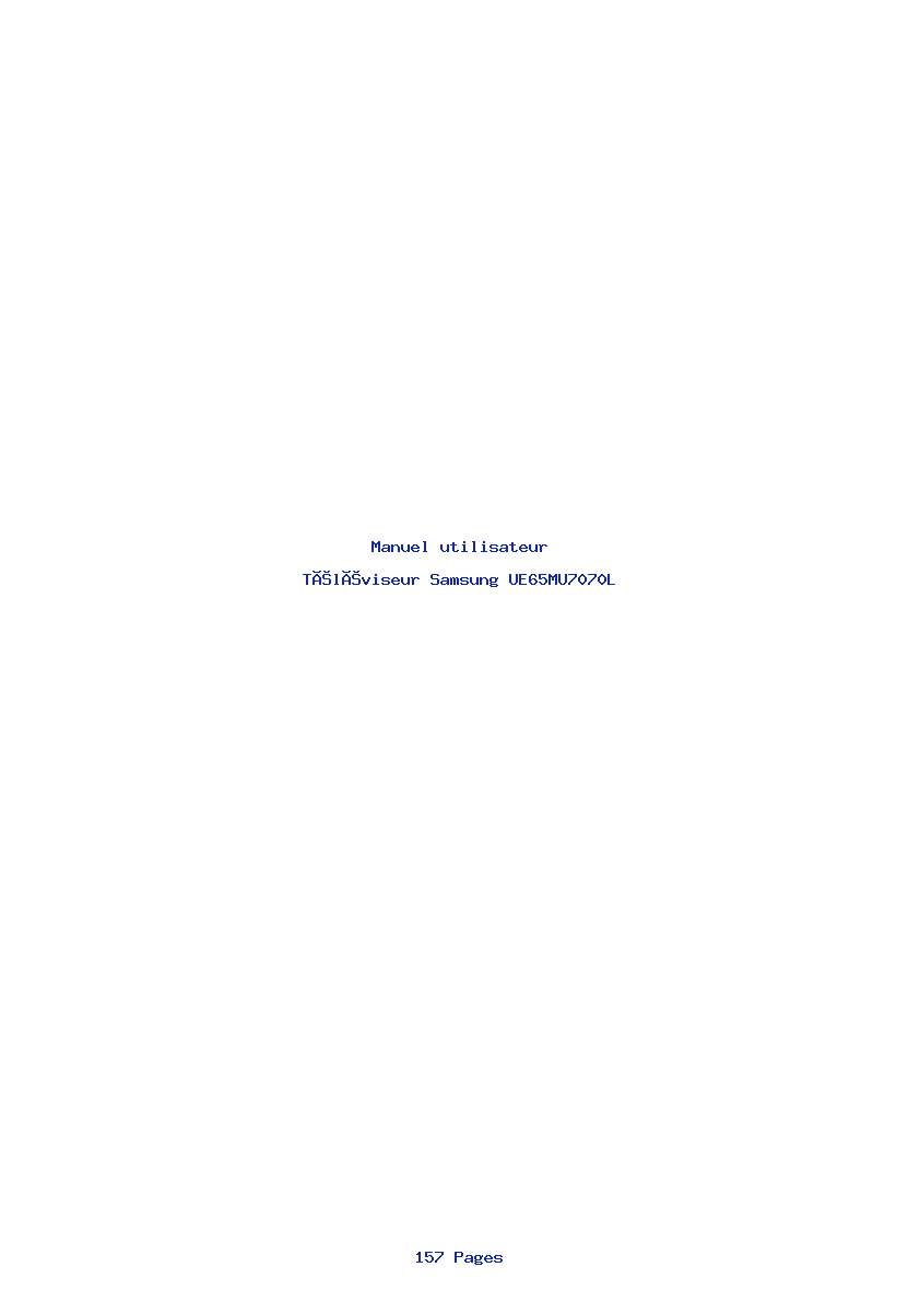 Image de la première page du manuel de l'appareil UE65MU7070L