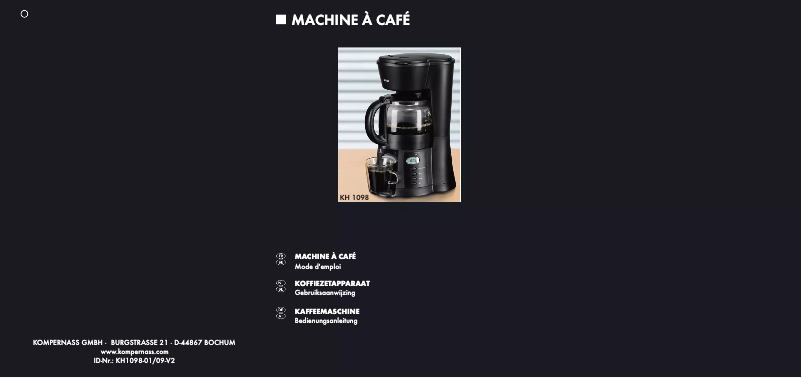 Page 1 de la notice Manuel utilisateur Bifinett KH 1098