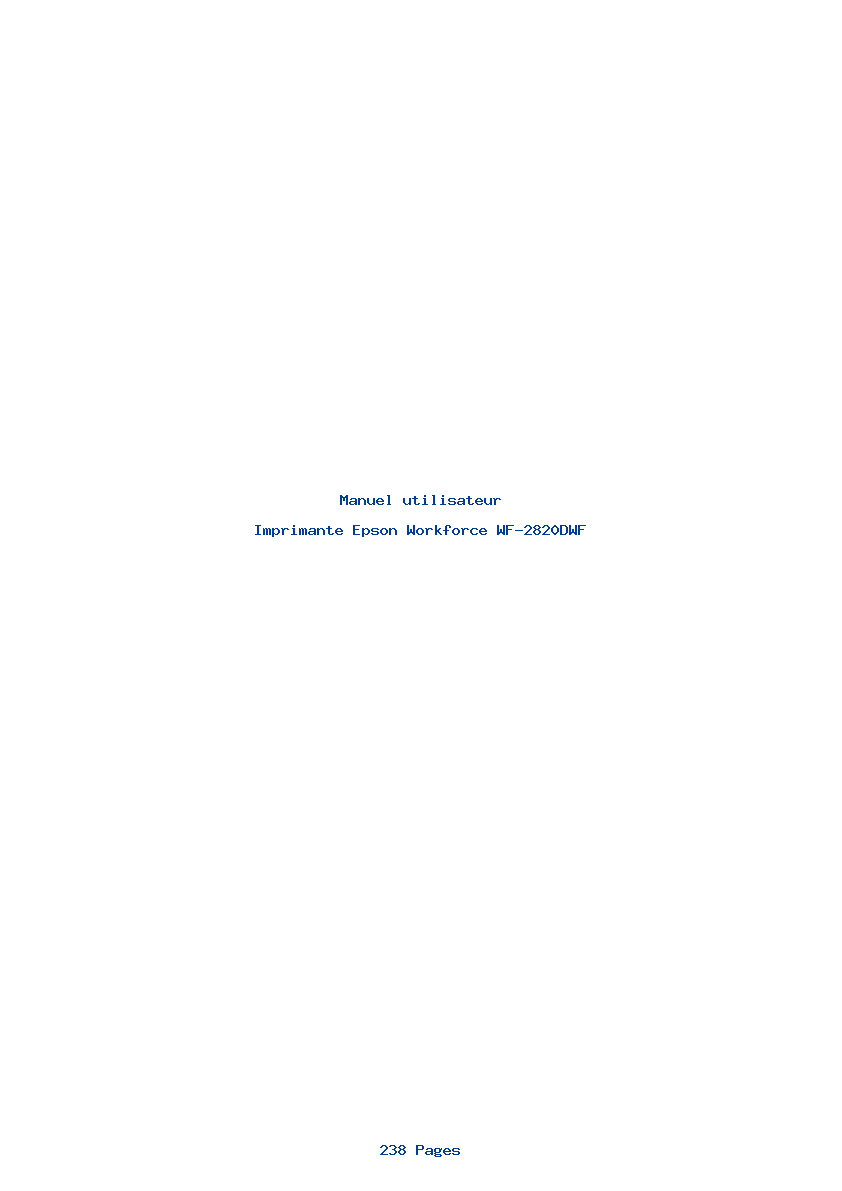 Page 1 de la notice Manuel utilisateur Epson Workforce WF-2820DWF