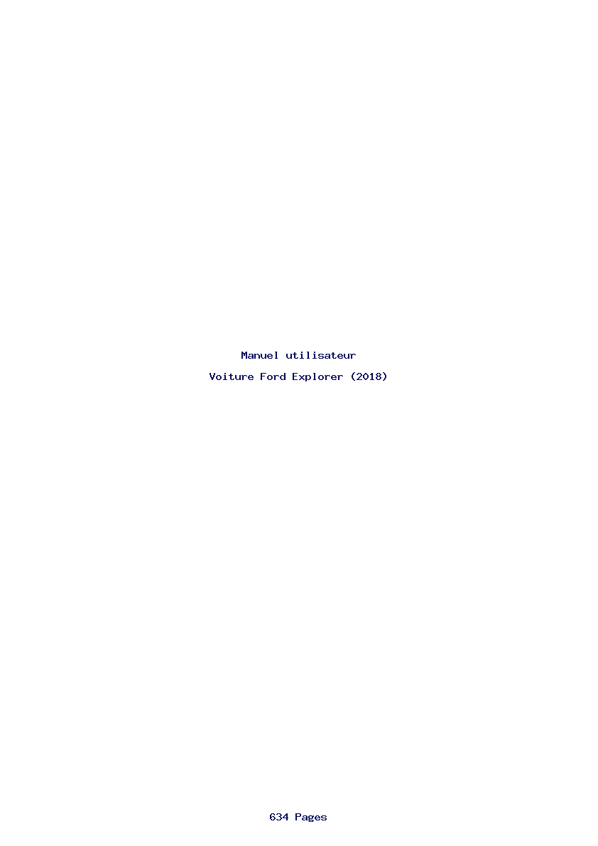 Page 1 de la notice Manuel utilisateur Ford Explorer (2018)