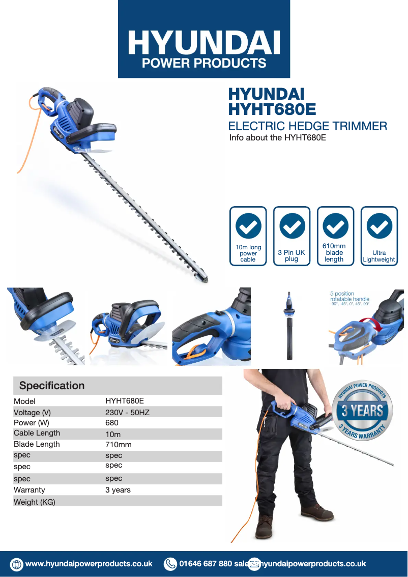 Page 1 de la notice Manuel utilisateur Hyundai HYPM1600E