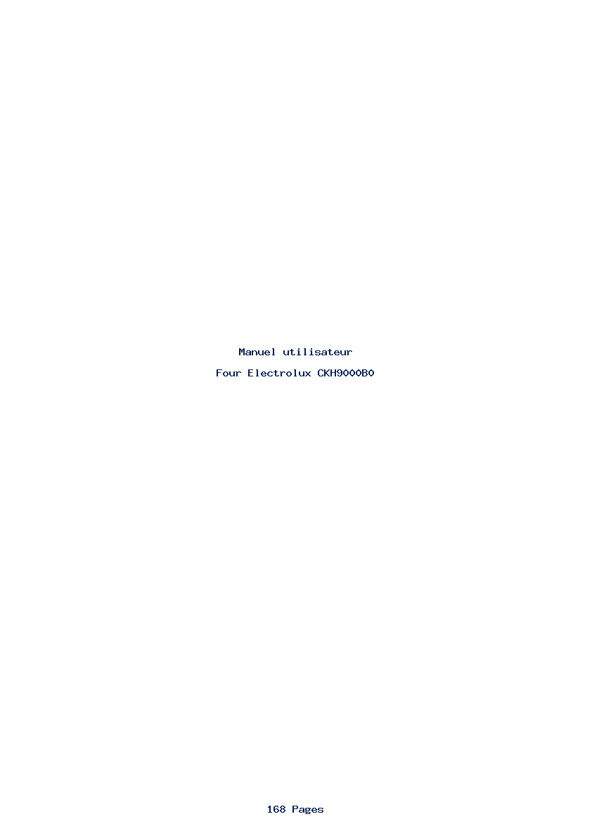 Page 1 de la notice Manuel utilisateur Electrolux CKH9000B0