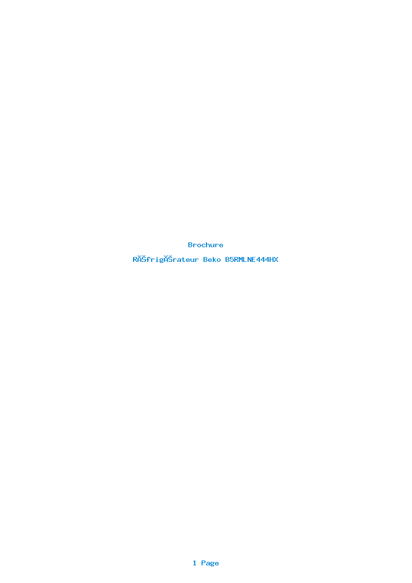 Page 1 de la notice Brochure Beko B5RMLNE444HX