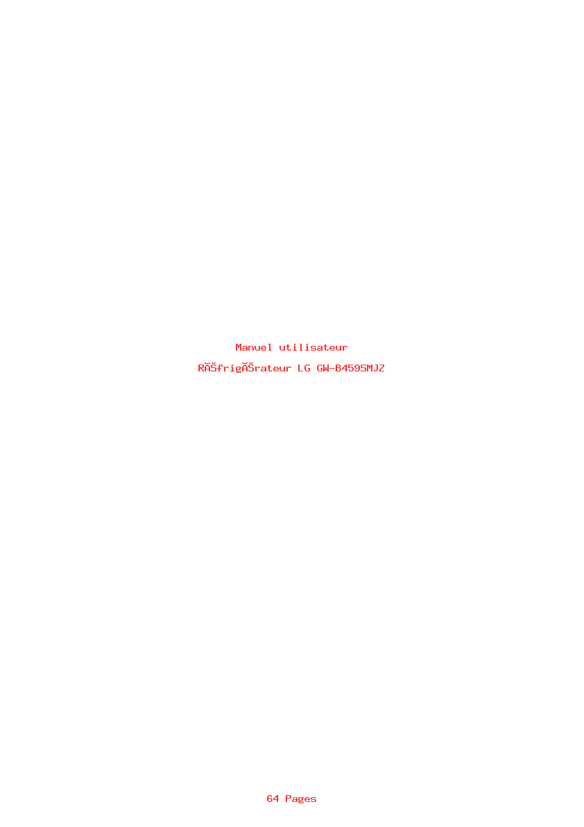 Page 1 de la notice Manuel utilisateur LG GW-B459SMJZ