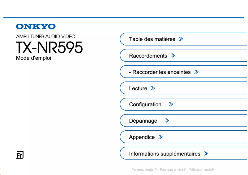 Page 1 de la notice Manuel utilisateur Onkyo TX-NR595