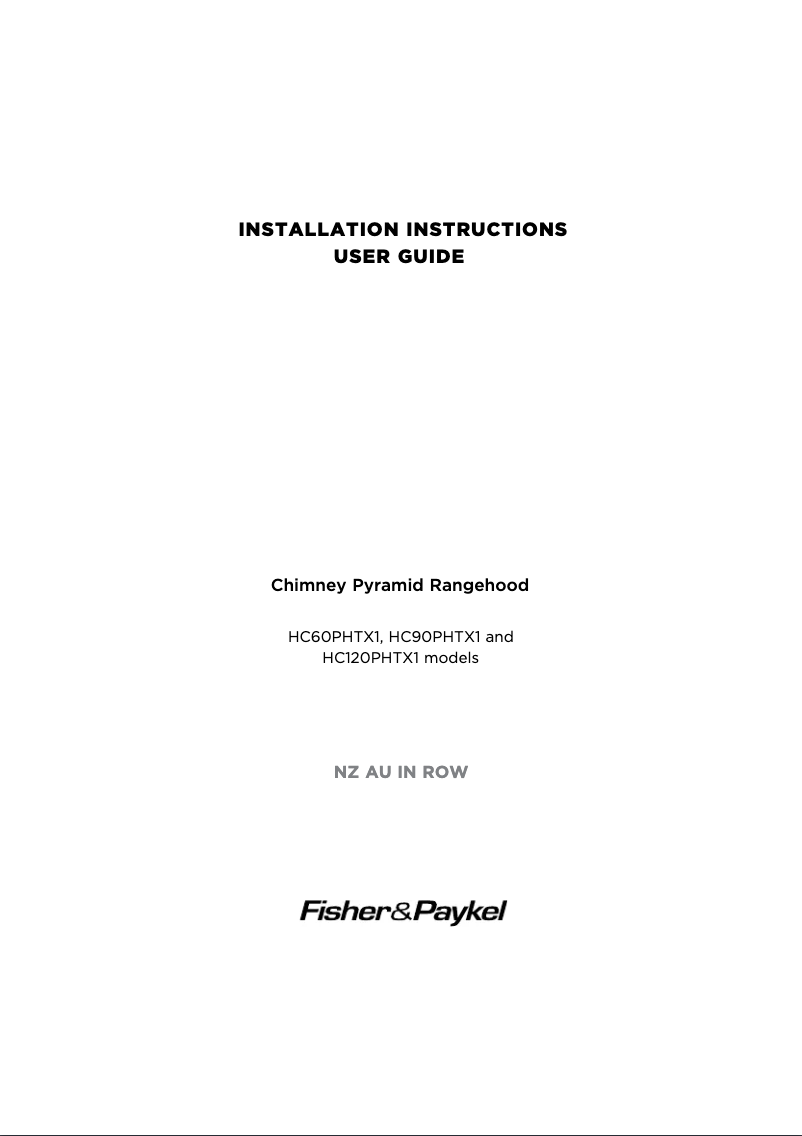 Page 1 de la notice Manuel utilisateur Fisher & Paykel HC120PHTX1
