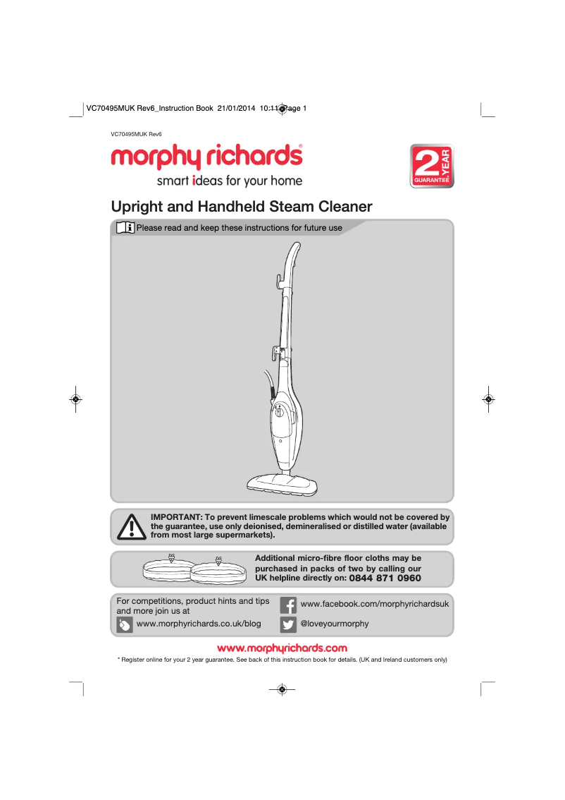 Page 1 de la notice Manuel utilisateur Morphy Richards 720023