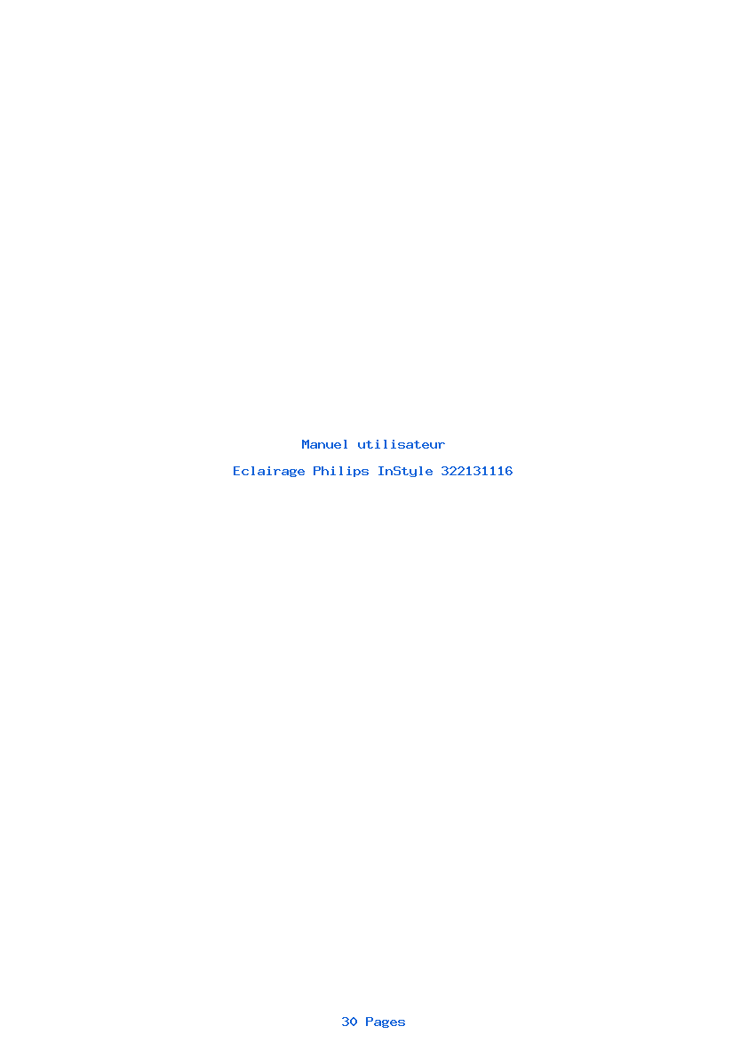 Page 1 de la notice Manuel utilisateur Philips InStyle 322131116