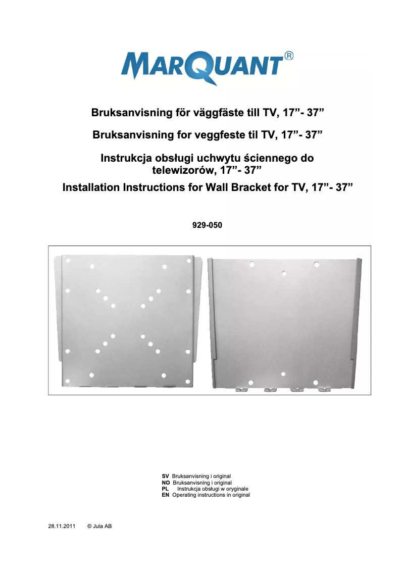 Page 1 de la notice Manuel utilisateur Marquant 929-050