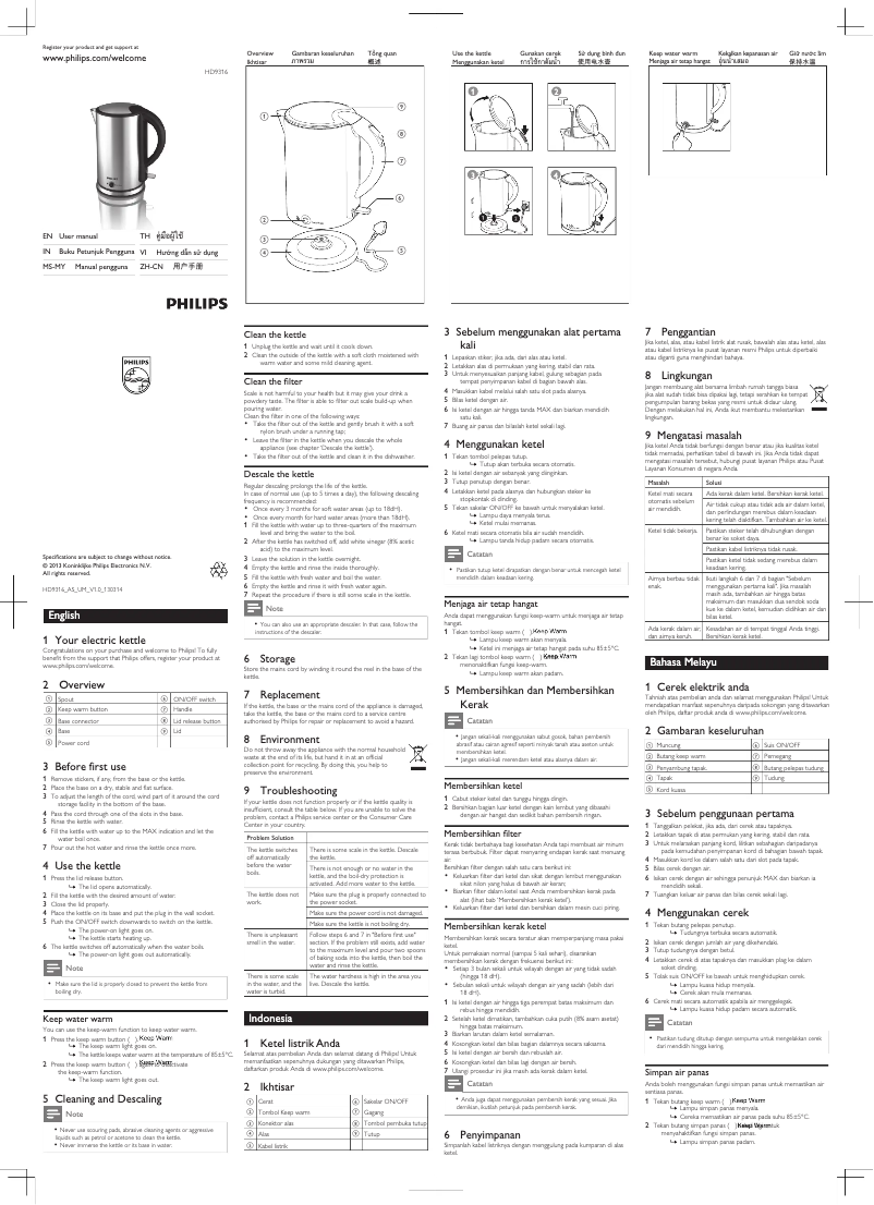 Page 1 de la notice Manuel utilisateur Philips Daily Collection HD9316
