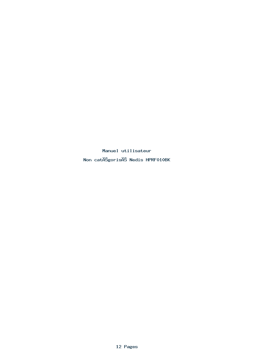Page 1 de la notice Manuel utilisateur Nedis HPRF010BK