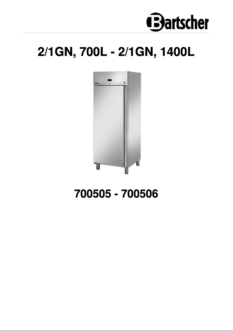 Page 1 de la notice Manuel utilisateur Bartscher GN 1400L