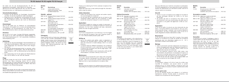 Page 1 of the manual User Manual Beyerdynamic TG I53