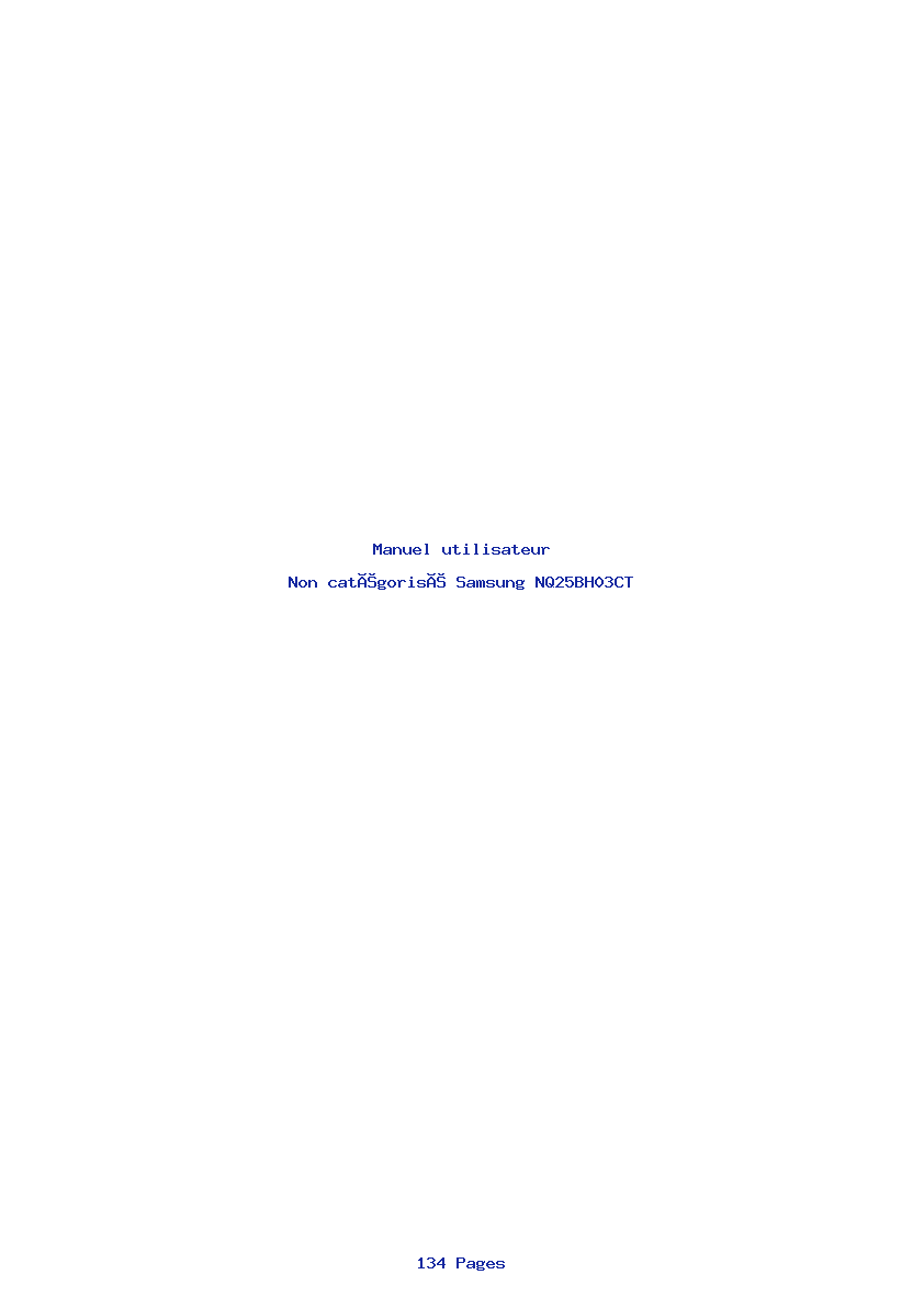 Page 1 de la notice Manuel utilisateur Samsung NQ25BH03CT