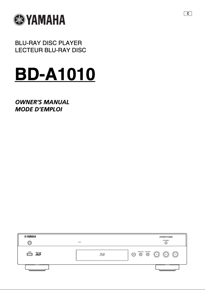 Page 1 de la notice Manuel utilisateur Yamaha BD-A1010
