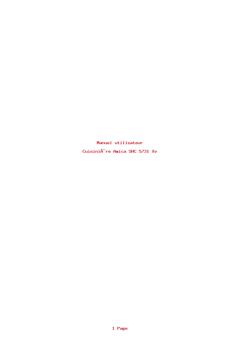 Page 1 de la notice Manuel utilisateur Amica SHC 5731 Xv