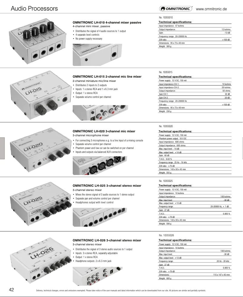 Page 1 de la notice Catalogue Omnitronic LH-015