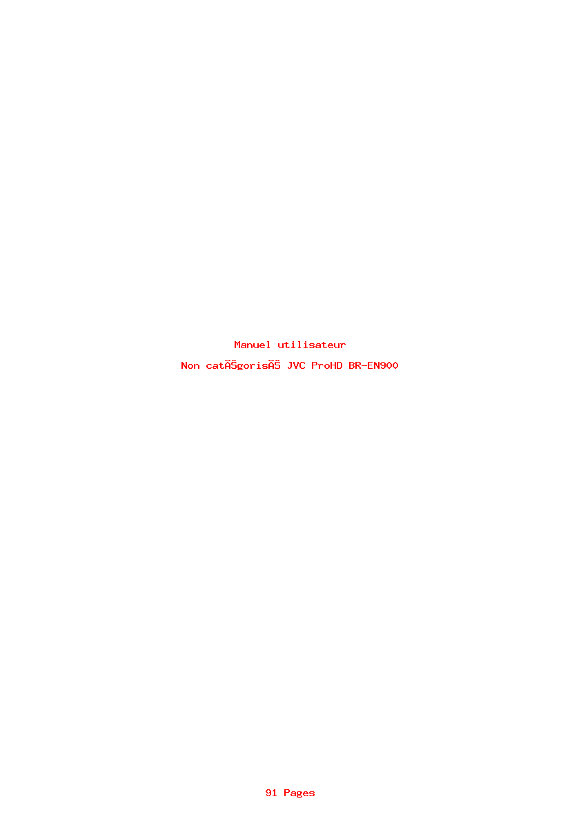 Page 1 de la notice Manuel utilisateur JVC ProHD BR-EN900