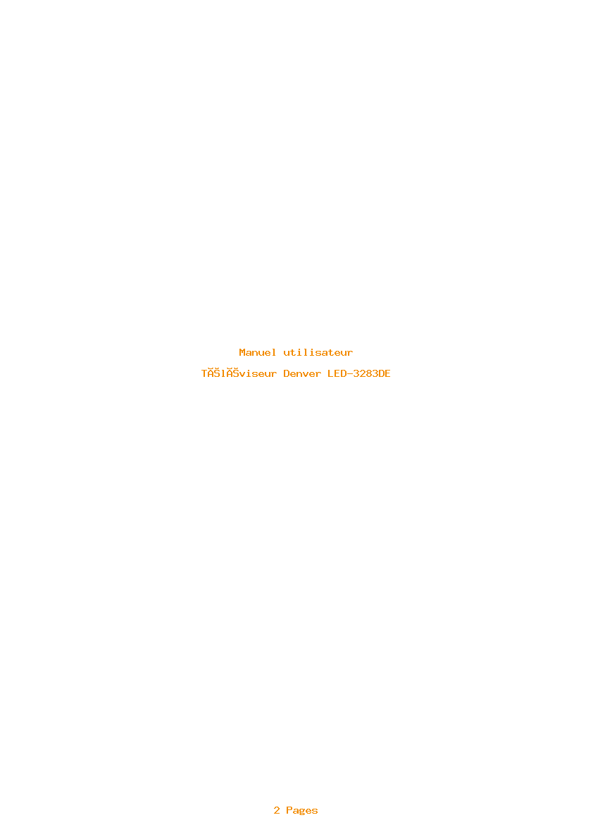 Page 1 de la notice Manuel utilisateur Denver LED-3283DE