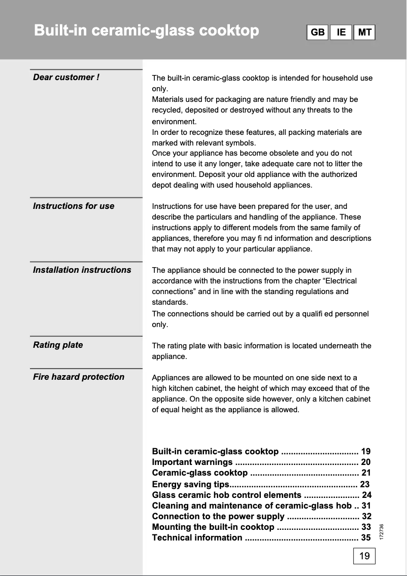 Page 1 de la notice Manuel utilisateur Gorenje ECT 750