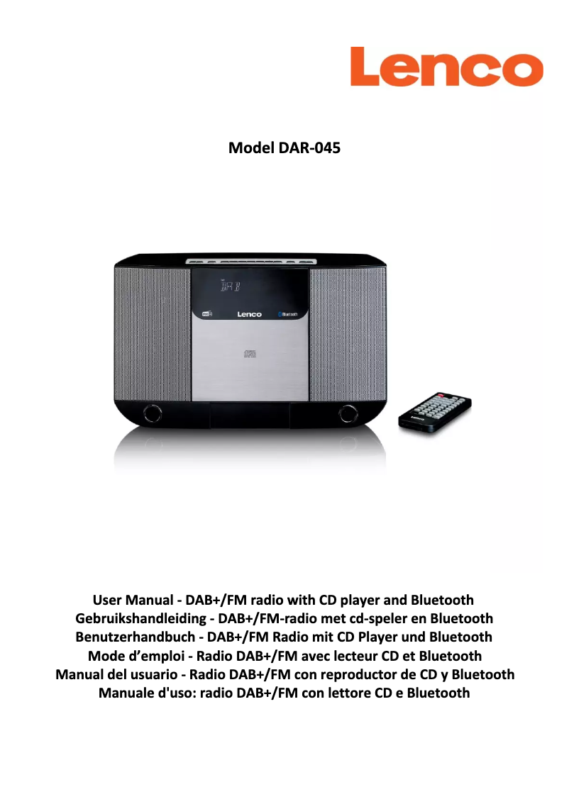 Page 1 de la notice Manuel utilisateur Lenco DAR-045
