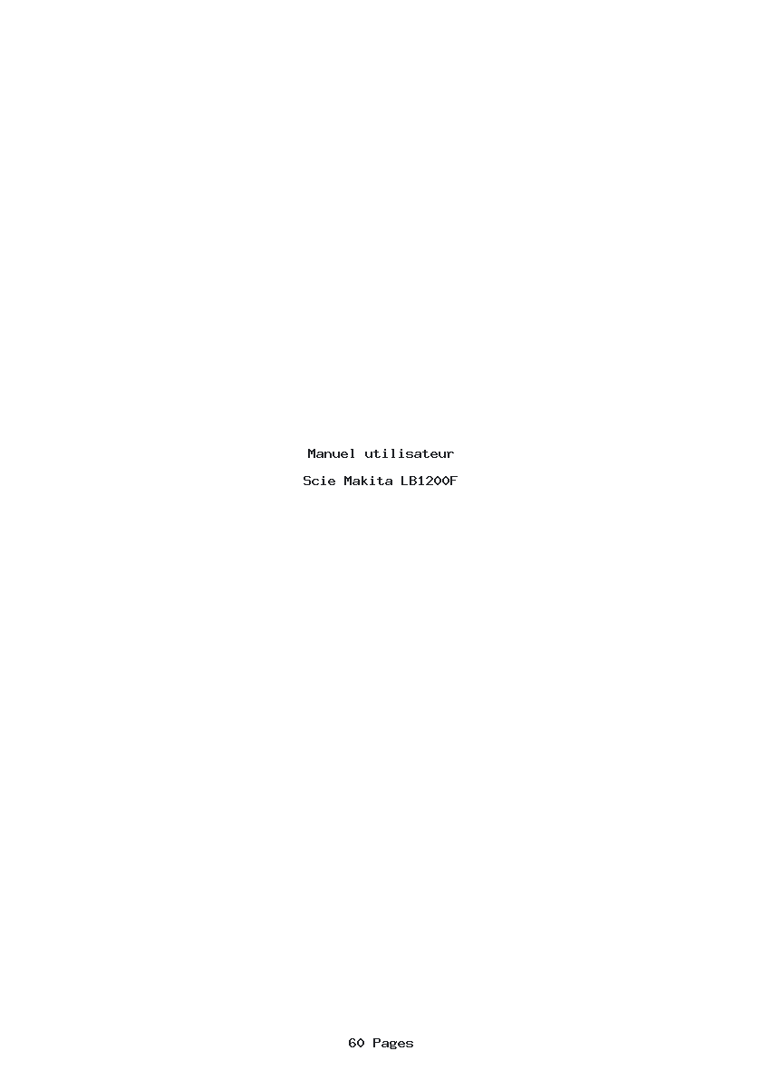 Page 1 de la notice Manuel utilisateur Makita LB1200F