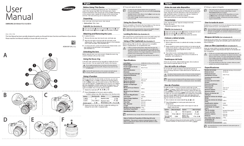 Page 1 de la notice Manuel utilisateur Samsung S2050BNW