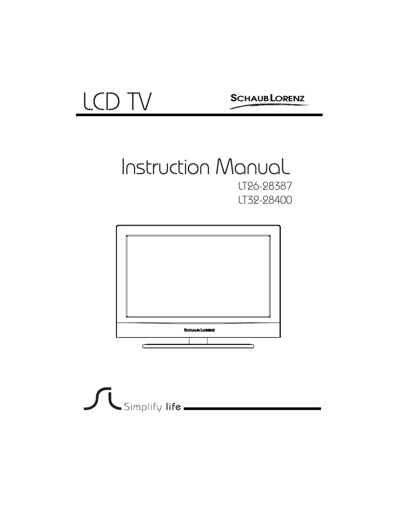 Page 1 de la notice Manuel utilisateur Schaub Lorenz LT32-28400