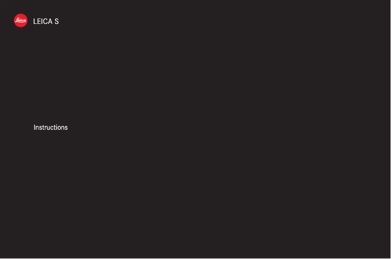 Page 1 de la notice Manuel utilisateur Leica S Typ 007