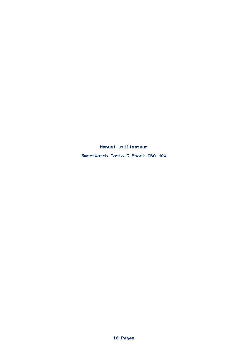 Page 1 de la notice Manuel utilisateur Casio G-Shock GBA-400