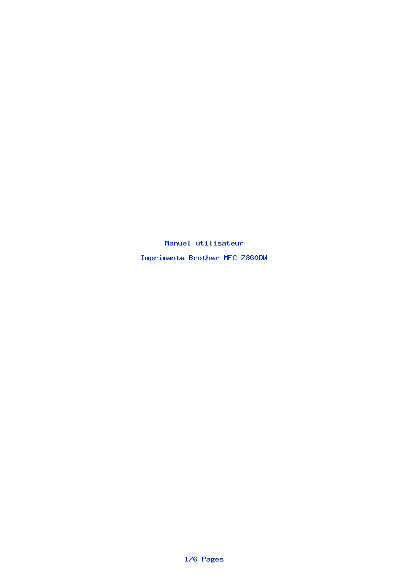 Page 1 de la notice Manuel utilisateur Brother MFC-7860DW