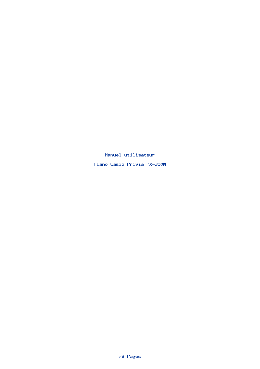 Page 1 de la notice Manuel utilisateur Casio Privia PX-350M