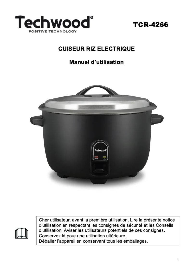Página 1 del manual Manual de usuario Techwood TCR-102