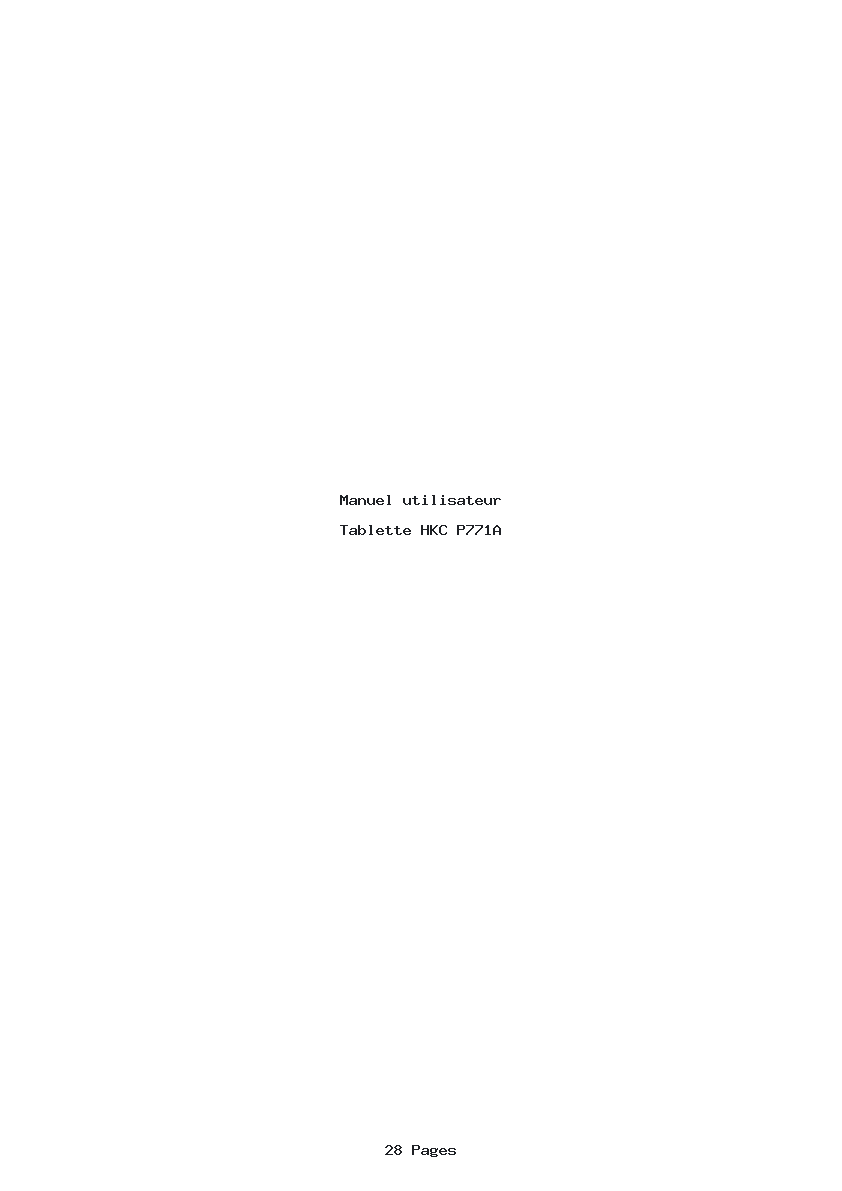 Page 1 de la notice Manuel utilisateur HKC P771A
